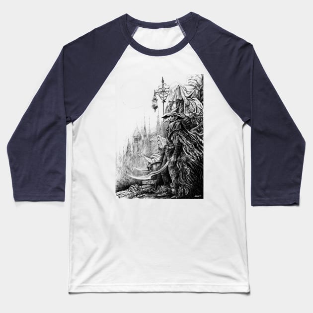 Eileen the Crow - Bloodborne Baseball T-Shirt by August